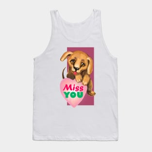 Cute dog. Baby pets. Puppy friendship love. Tank Top